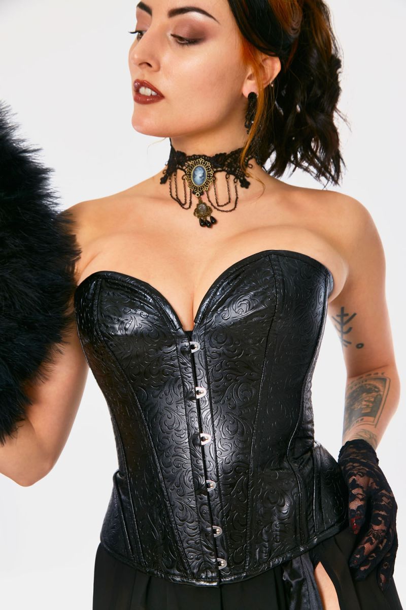 Faux Leather Skeleton Corset