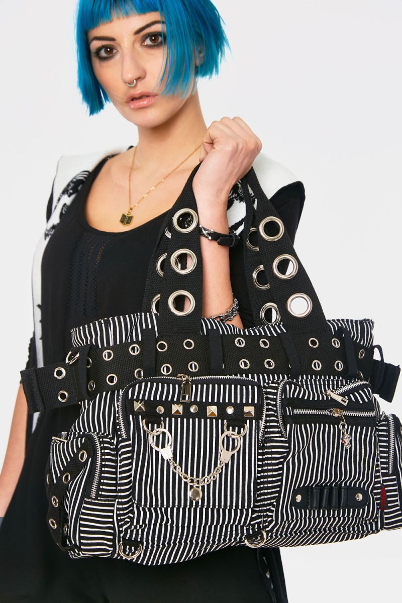 Black Alba striped straw clutch bag | Staud | MATCHES UK
