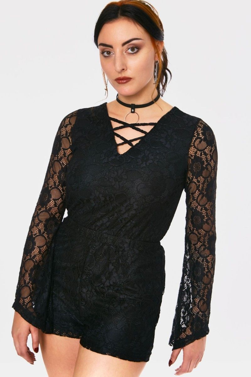 Lace Playsuit | Alternative Clothing Store | Gothic, Punk, Metal, Rock