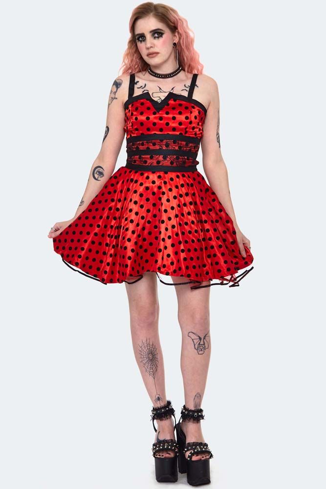 Polka dot flare outlet dress