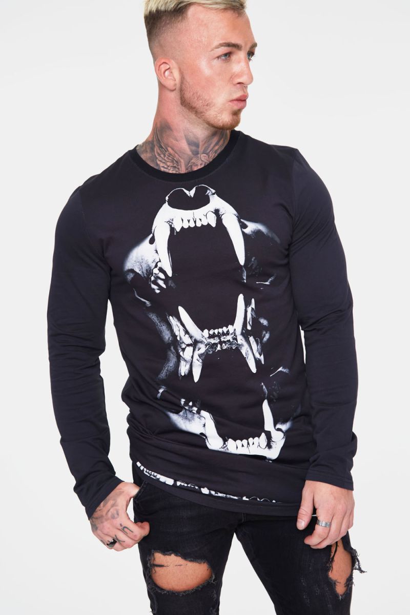 Tiger Skull Photo X-Ray Long Sleeve Sweatshirt | Alternative Clothing ...