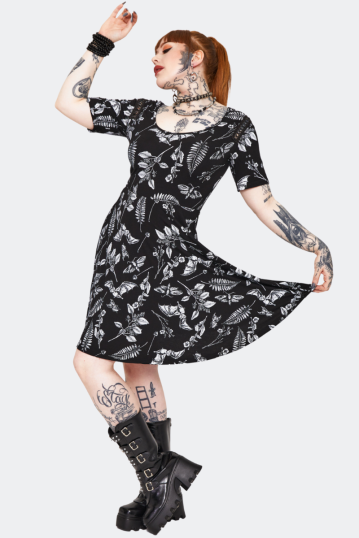 Herbal Bat Mini Skater Dress