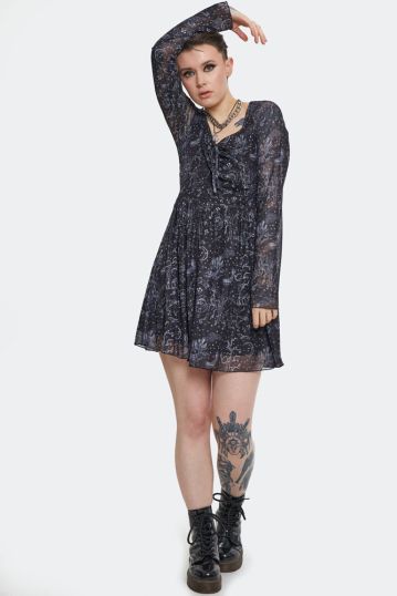 Night Forest Long Sleeve Dress Plus Size