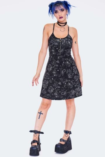 Zodiac Constellation Printed Mini Dress