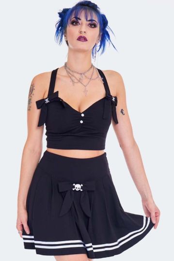 Sailor Pleated Mini Skirt Plus Size