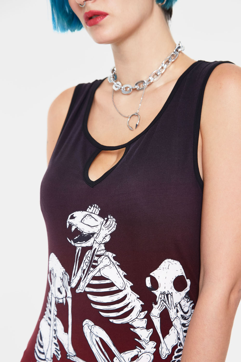 No Evil Creepy Cats Ombre Top | Alternative Clothing Store | Gothic ...